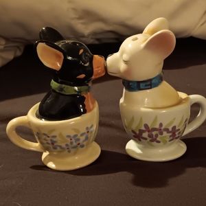 KISSING PUPS SALT AND PEPPER SHAKERS